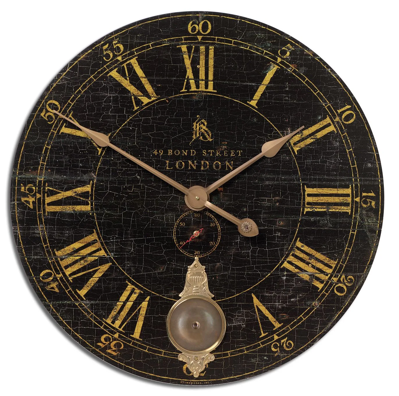 Bond Street Wall Clock in Laminated Black Finish