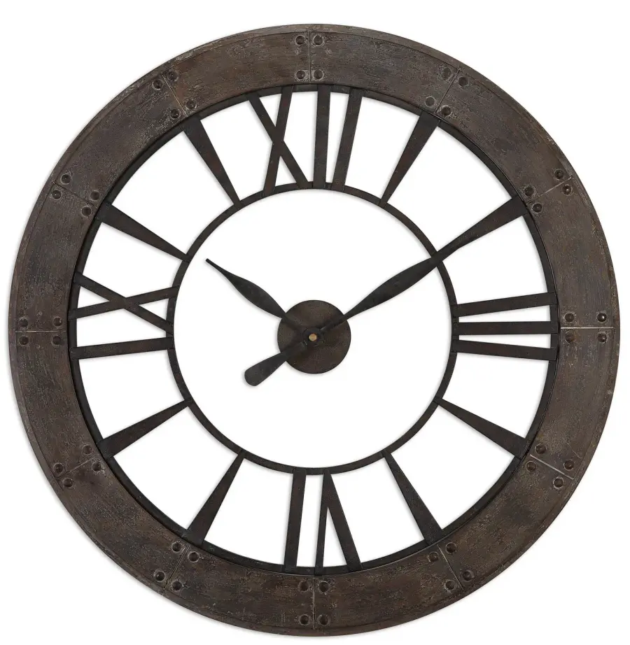 Ronan Wall Clock in Dark Rustic Bronze