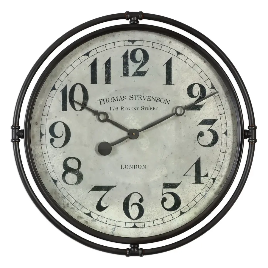 Nakul Wall Clock in Smoke Gray