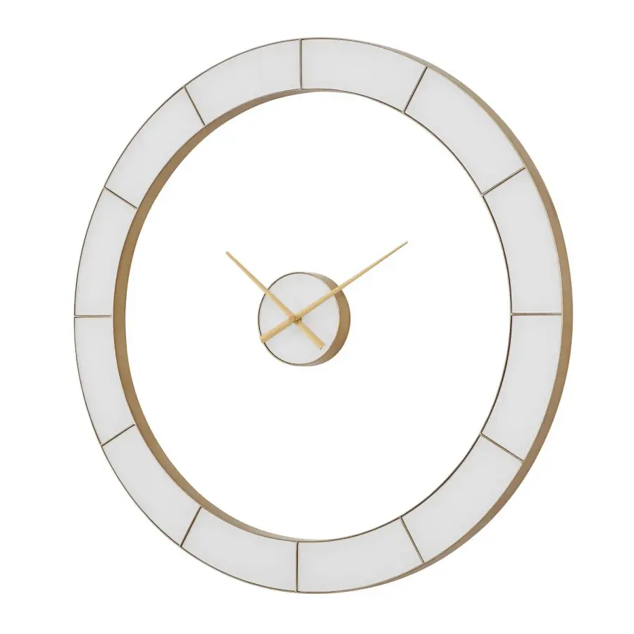 Ivory Halo Wall Clock in Gold