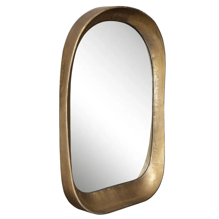 Bradano Arch Mirror in Plated Antique Brass