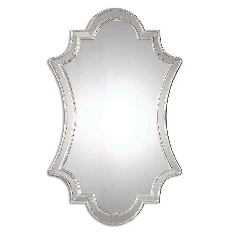 Elara Mirror in Antiqued Silver Leafed