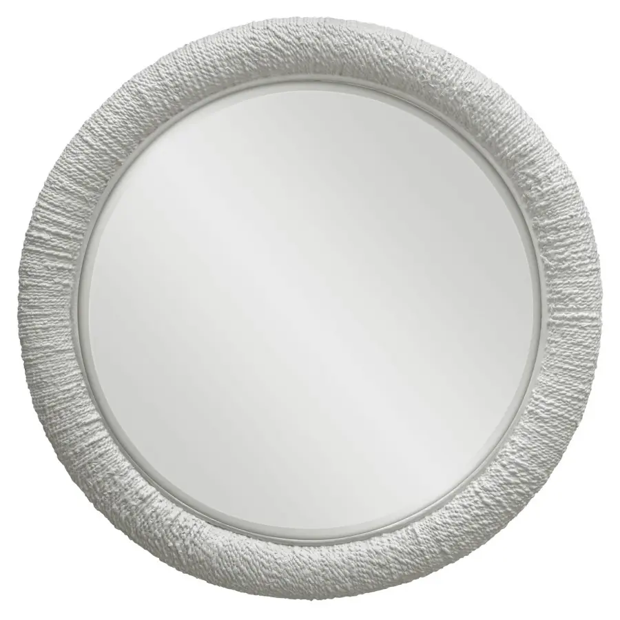 Mariner Round Mirror in Matte White