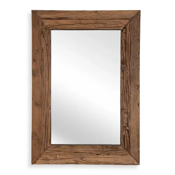 The Rennick Large Mirror Features A Reclaimed, Rustic Pine Wood Frame With Naturally Weathered Knots And Imperfections. True To Salvaged Material, Each Piece Will Have Slight Variations. Solid Wood Will Continue To Move With Temperature And Humidity Changes, Which Can Result In Small Cracks And Uneven Surfaces, Adding To Its Authenticity And Character. May Be Hung Horizontal Or Vertical. Collection: Rennick Finish: Rustic Pine Wood Width: 40.00" Height: 57.00" Length: 1.50" Weight: 63.00 lb Extension from Wall: 1.50" Material: 50% Reclaimed Wood 50% Mirror Country of Origin: India Safety Rating: Indoor Only