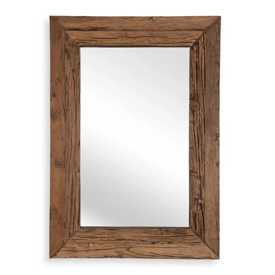 Rennick Large Rustic Pine Wood Frame Mirror