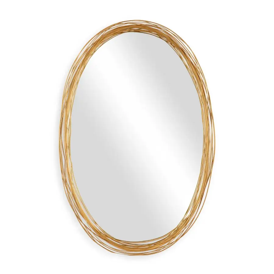 Gillian Oval Mirror in Brushed Gold