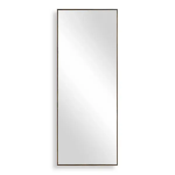 This Sophisticated Dressing Mirror Features An Oxidized Antiqued Bronze Finish On A Clean, Linear Iron Frame. May Be Hung Horizontal Or Vertical. Collection: Patterson Designer: John Kowalski Finish: Oxidized Antiqued Bronze Width: 28.00" Height: 72.00" Length: 2.00" Weight: 45.00 lb Extension from Wall: 2.00" Material: Iron, Mdf, Mirror Country of Origin: China Safety Rating: Indoor Only