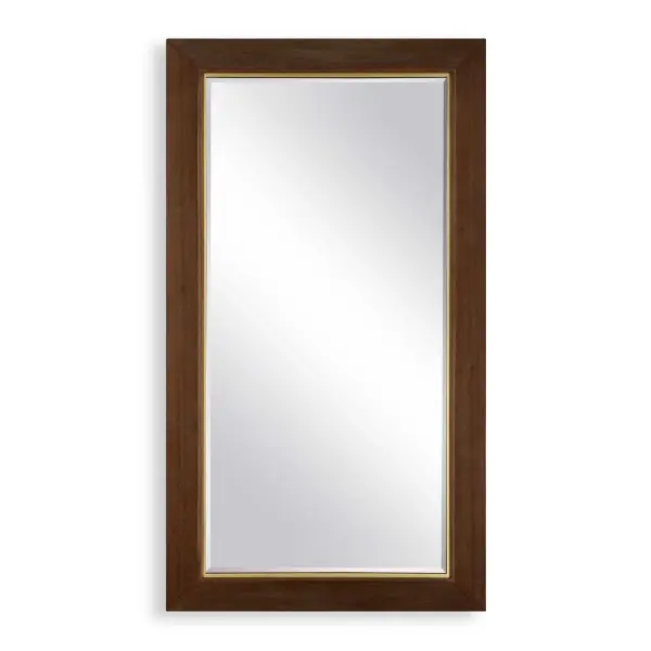 The Matheson Mirror Is Crafted With A Walnut Veneer Frame, Accented By A Brushed Gold Iron Inner Liner For A Touch Of Luxury. Mirror Has A Generous 1 1/4" Bevel. May Be Hung Horizontal Or Vertical. Collection: Matheson Designer: Grace Feyock Finish: Brushed Gold Width: 37.75" Height: 68.00" Length: 3.25" Weight: 58.00 lb Extension from Wall: 3.25" Material: Walnut Veneer, Mirror, Mdf, Iron Country of Origin: China Safety Rating: Indoor Only