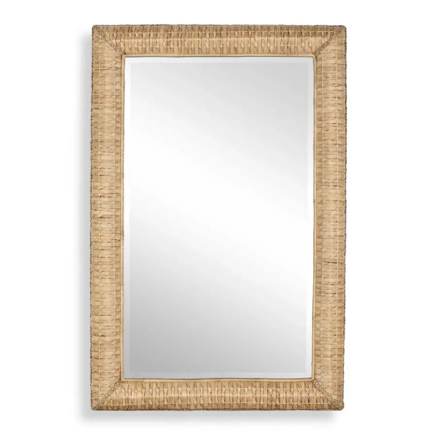 Twisted Seagrass Rectangle Mirror in Natural