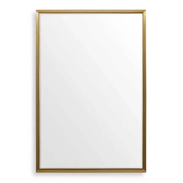 This Sleek Rectangular Mirror Features A Stainless Steel Frame With A Sharp Angular Presence And Petite Inner Liner, Finished In A Plated Brushed Brass. This Mirror May Be Hung Horizontal Or Vertical. Collection: Heisler Designer: Grace Feyock Finish: Stainless Steel Width: 25.50" Height: 37.50" Length: 1.25" Weight: 27.00 lb Extension from Wall: 1.25" Material: Stainless Steel, Mdf, Mirror Country of Origin: Vietnam Safety Rating: Indoor Only
