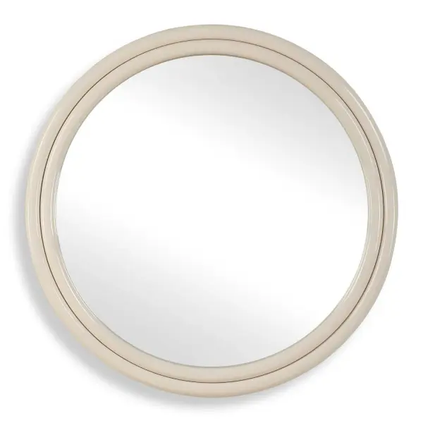 The Florian Round Mirror Pays Homage To The Classics. Its Simple Yet Timeless Design Features A Rounded Iron Profile Finished In A High Gloss Warm White. Collection: Florian Designer: David Frisch Finish: Gloss Warm White Width: 38.50" Height: 38.50" Length: 2.00" Weight: 32.00 lb Extension from Wall: 2.00" Material: Mirror, Iron, Mdf Country of Origin: China Safety Rating: Indoor Only