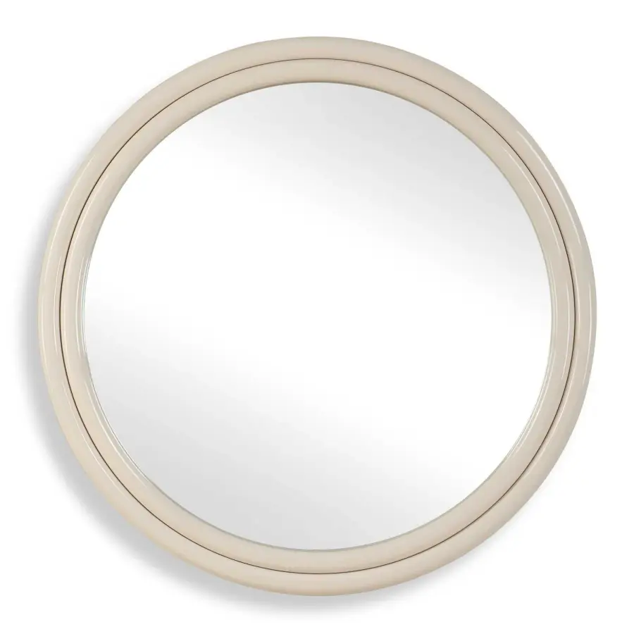Florian Round Mirror in Gloss Warm White