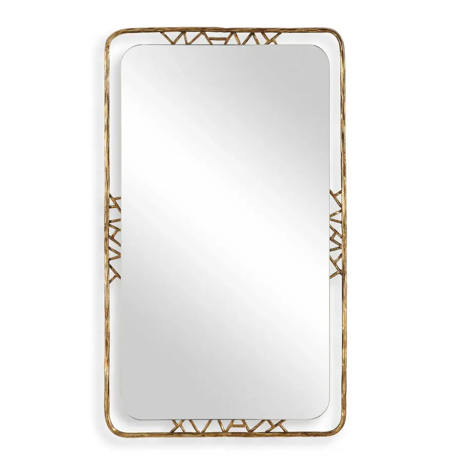 Tahoma Floating Mirror in Antiqued Gold