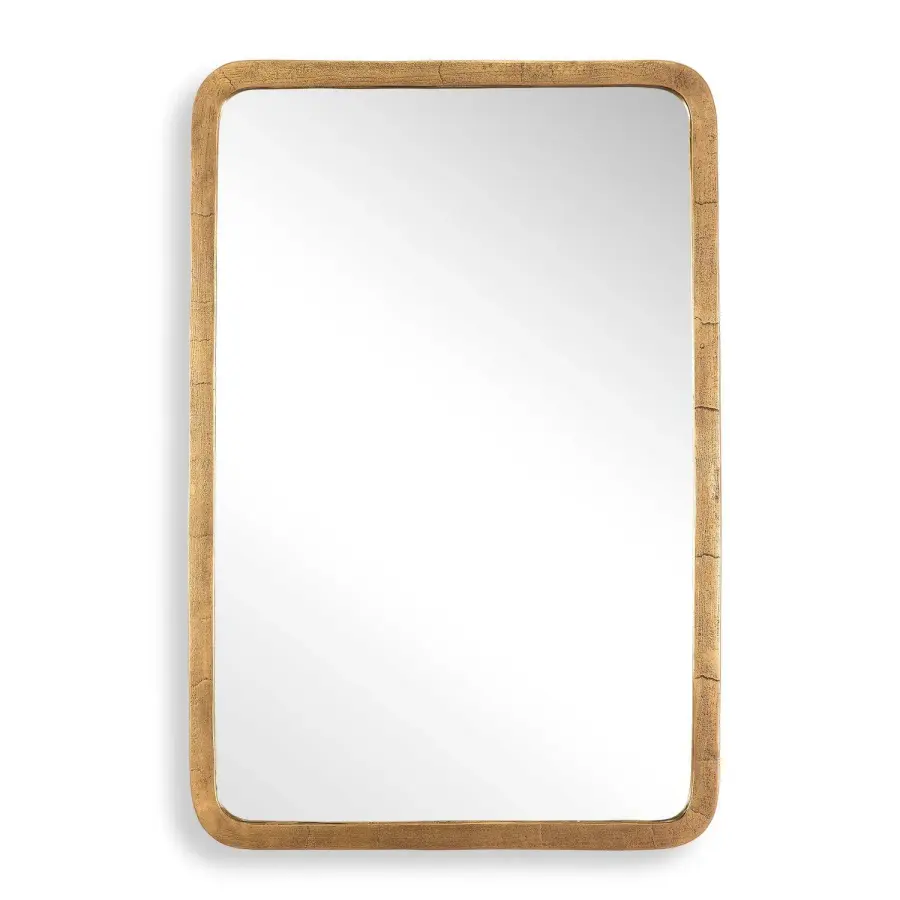 Vestry Mirror in Antique Brass