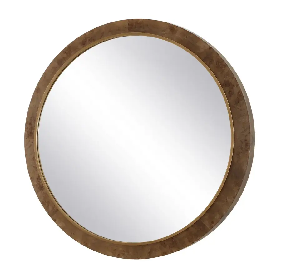 Cleveland Round Mirror in Antique Gold