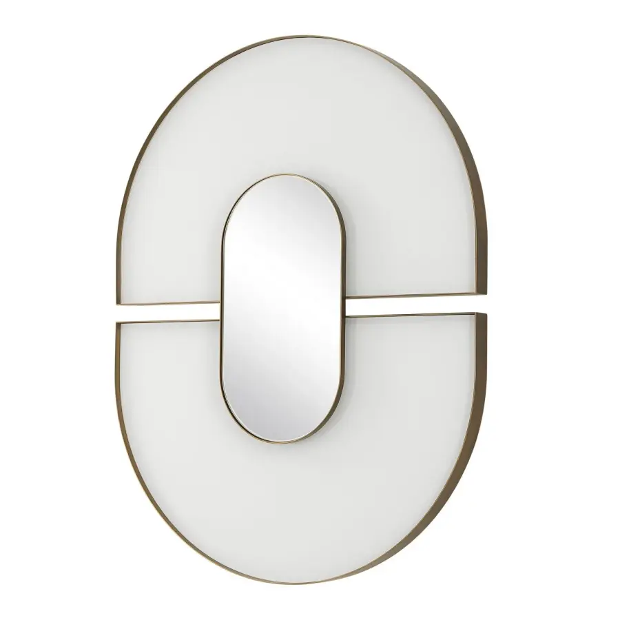 Encase Oval Mirror in Antique Gold