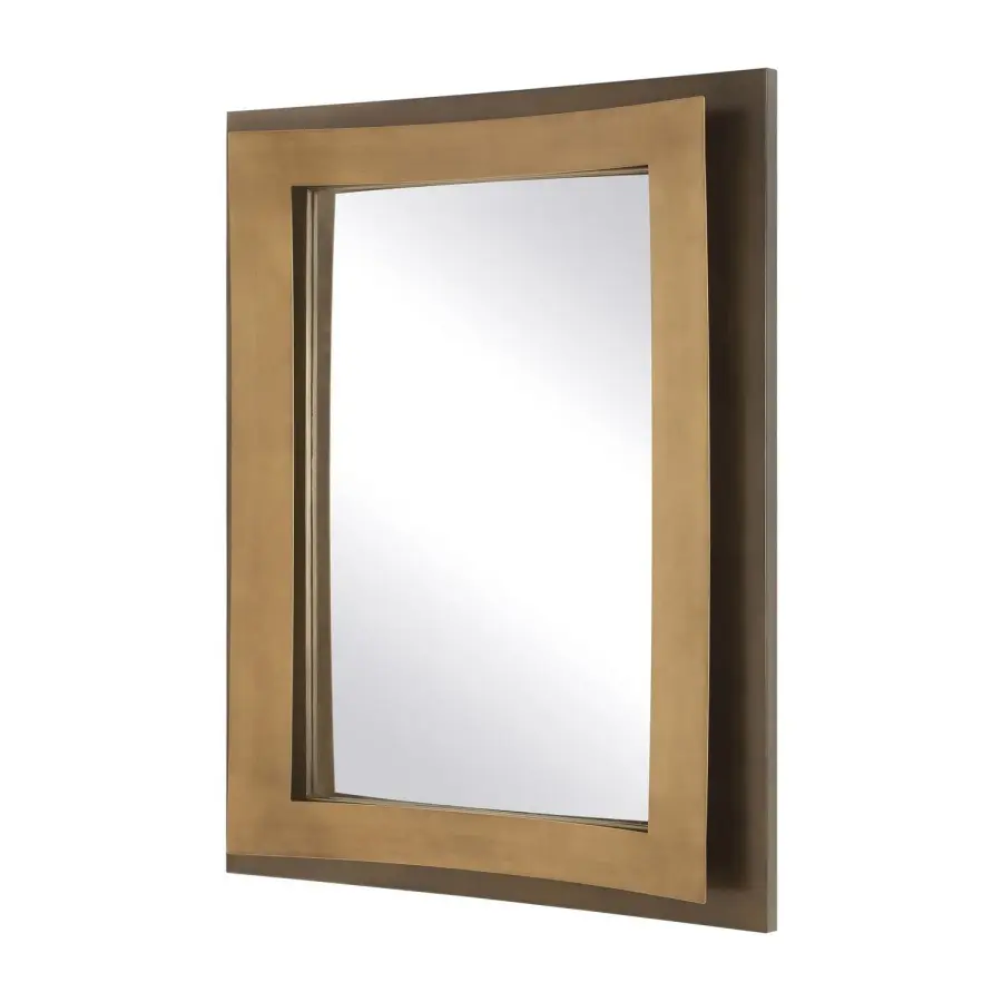 Around The Bend Mirror in Golden Bronze