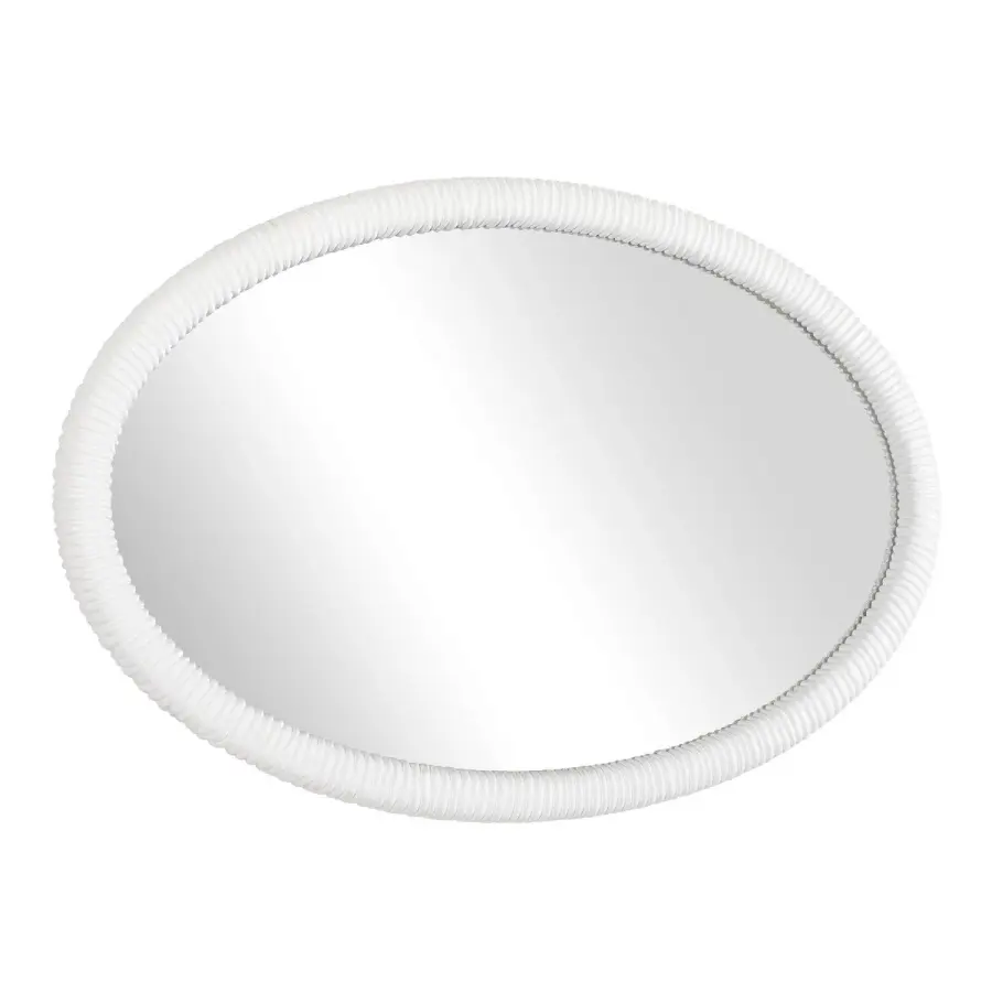 Bali Oval Mirror in Matte White