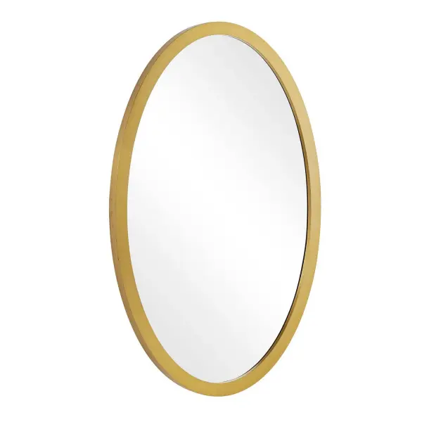 Crafted From Durable Stainless Steel, This Sleek Oval Mirror Features A Simple Yet Elegant Design, Highlighted By Its Sophisticated Antique Brass Finish. Mirror Has A Generous 1" Bevel. May Be Hung Horizontal Or Vertical. Collection: Elstree Designer: Grace Feyock Finish: Antique Brass Width: 27.00" Height: 42.00" Length: 1.50" Weight: 31.00 lb Material: STAINLESS STEEL, MDF, MIRROR Country of Origin: Vietnam Safety Rating: Indoor Only