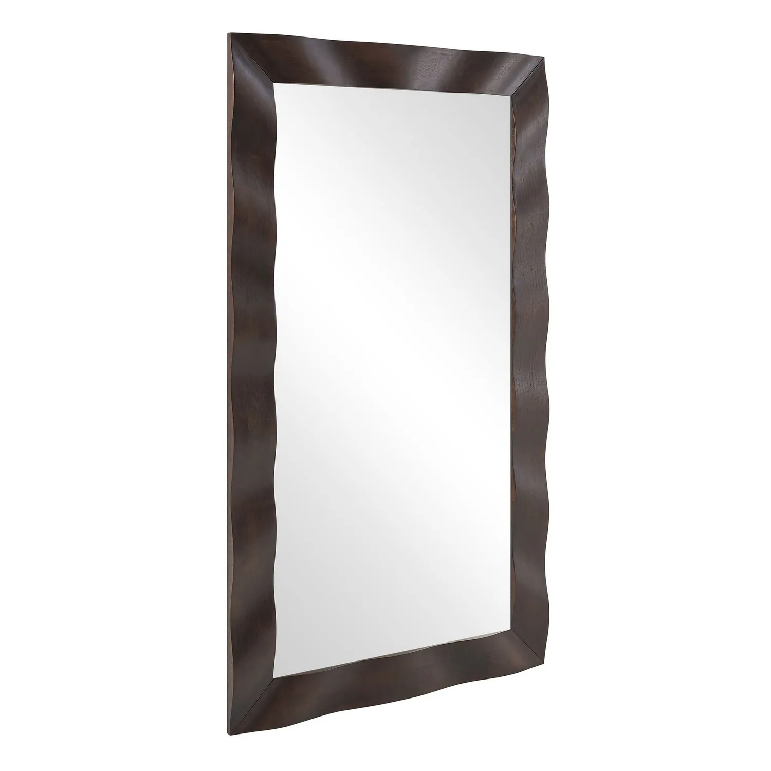Wrinkle Mirror in Dark Walnut
