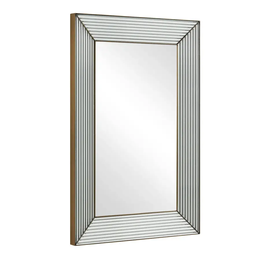 Illuminate Rectangular Wall Mirror in Antique Brass