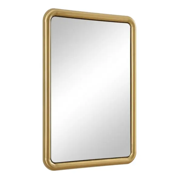 This Sleek Rectangular Mirror Features A Contemporary Design With A Softly Rounded Stainless-steel Frame, All Finished In A Plated Antique Brass. May Be Hung Horizontal Or Vertical. Collection: Atkinson Designer: John Kowalski Finish: Antique Brass Width: 29.00" Height: 41.00" Length: 2.00" Weight: 30.60 lb Material: STAINLESS STEEL,MDF,MIRROR Country of Origin: China Safety Rating: Indoor Only