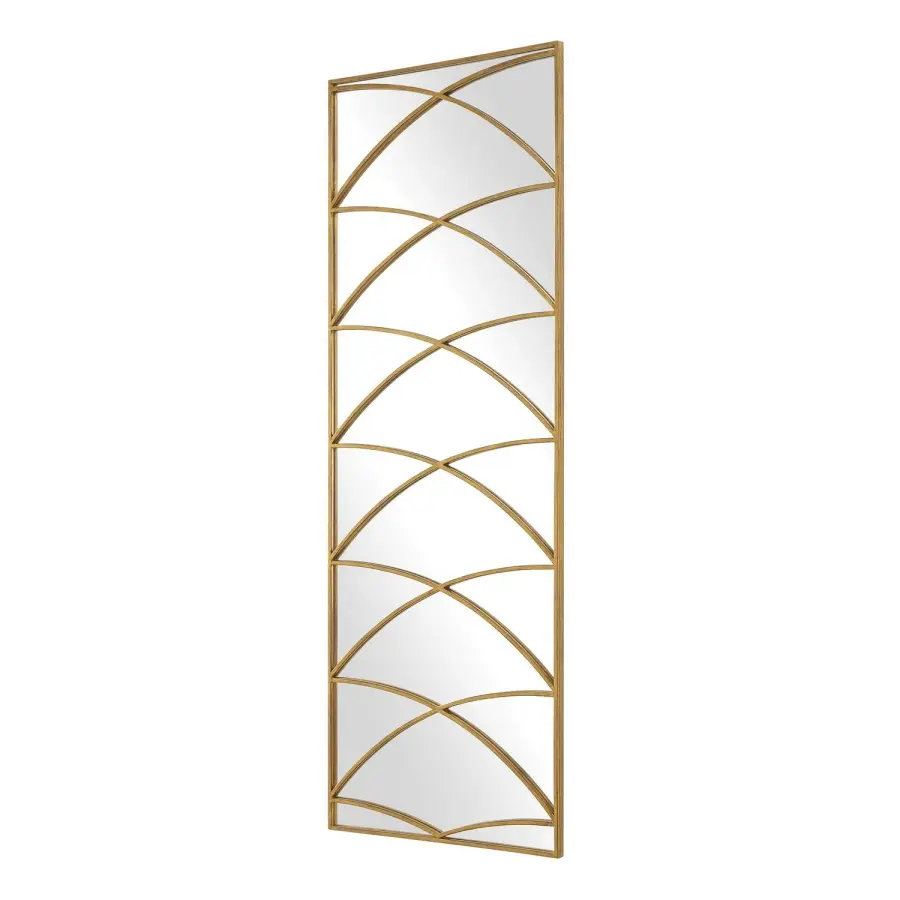 Crossed Up Mirror in Antique Gold