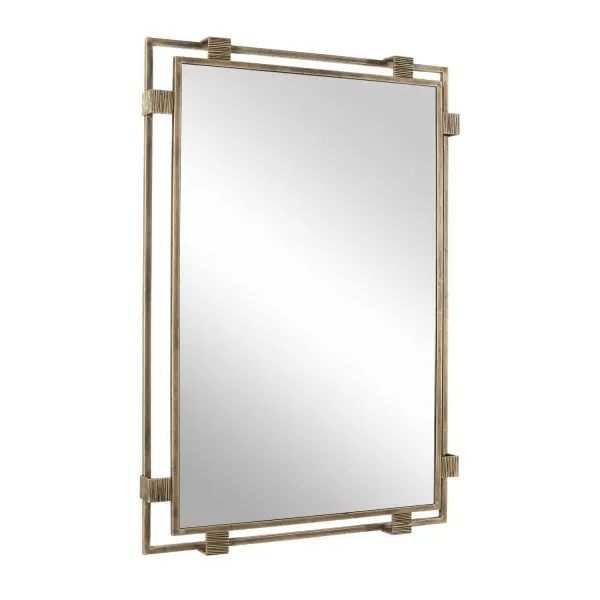 Elsher Mirror in Antiqued Gold