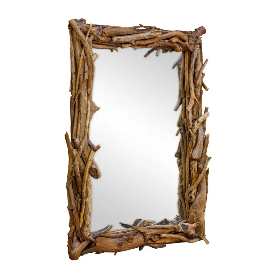 Rooted Mirror in Natural Teak Root
