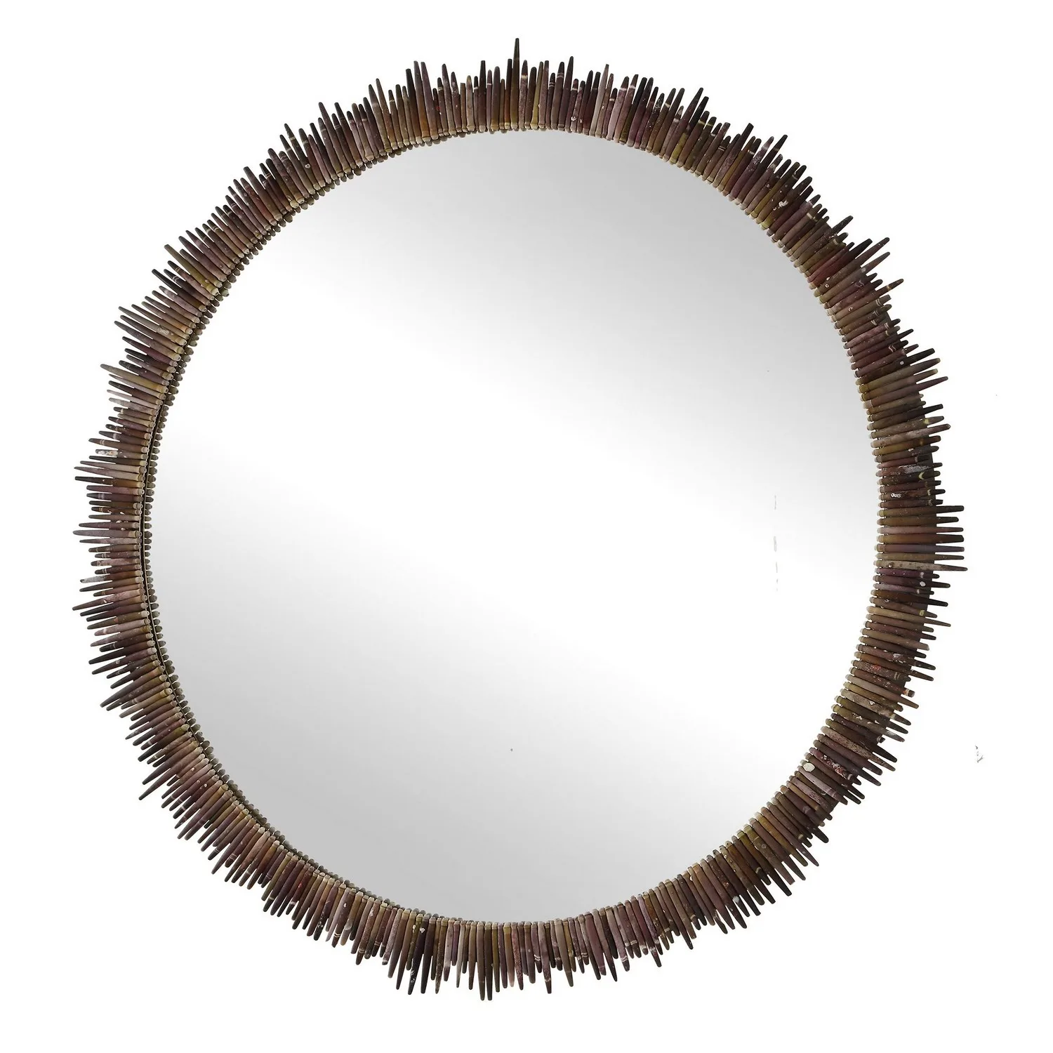 Tiger Sea Urchin Round Mirror in Multi-Toned Finish