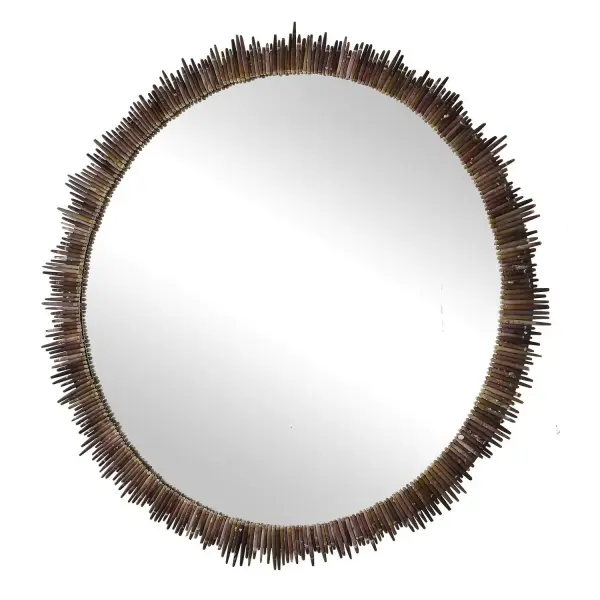 Tiger Sea Urchin Round Mirror in Multi-Toned Finish