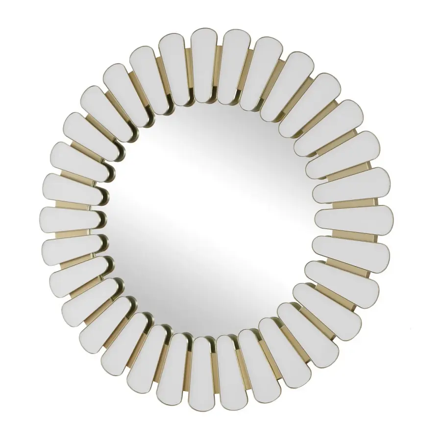 Miran Round Mirror in Antique Gold