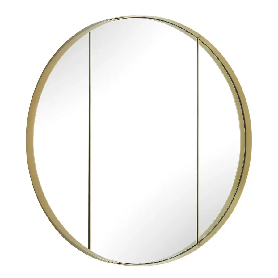 Amram Round Mirror in Antique Brass