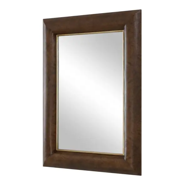 The Donovan Mirror Features A Gently Curved Frame Clad In A Rich Burl Veneer, Finished In An Antique Walnut Tone. It Is Elegantly Detailed With An Antique Gold Inner Iron Liner. May Be Hung Horizontally Or Vertically. Collection: Donovan Designer: Grace Feyock Finish: Antique Gold Width: 31.75" Height: 43.25" Length: 2.00" Weight: 22.00 lb Material: MDF, GLASS, VENEER, IRON Country of Origin: China Safety Rating: Indoor Only