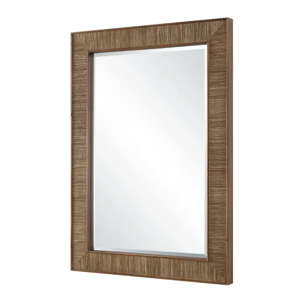 The Aldous Mirror Showcases Rich Texture And A Warm, Organic Character. Its Frame Is Crafted From Solid Wood In A Warm Walnut Finish, Surrounding A Woven Natural Jute Inlay. A Generous 1" Bevel And Can Be Hung Horizontally Or Vertically. Collection: Aldous Finish: Walnut Width: 30.50" Height: 42.88" Length: 2.13" Weight: 29.00 lb Material: MDF, MIRROR, FIR, GRASS Country of Origin: China Safety Rating: Indoor Only