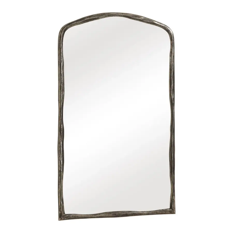 Hammered Arch Mirror in Antique Nickel