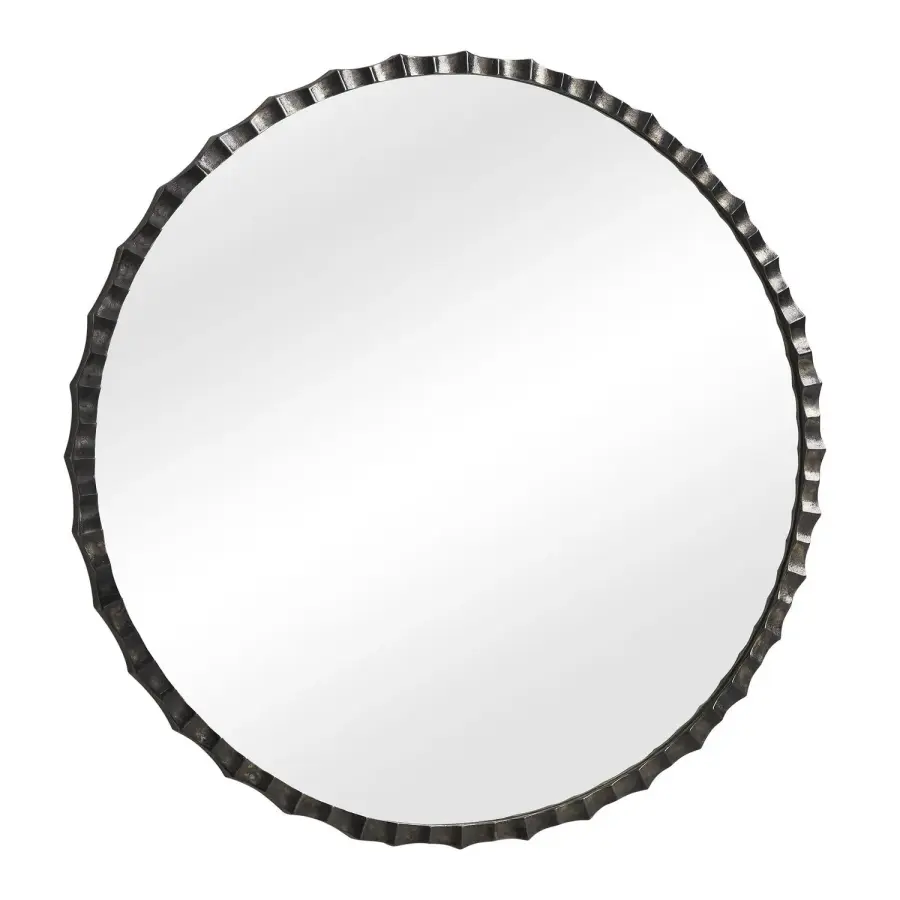 Grander Round Mirror in Charcoal