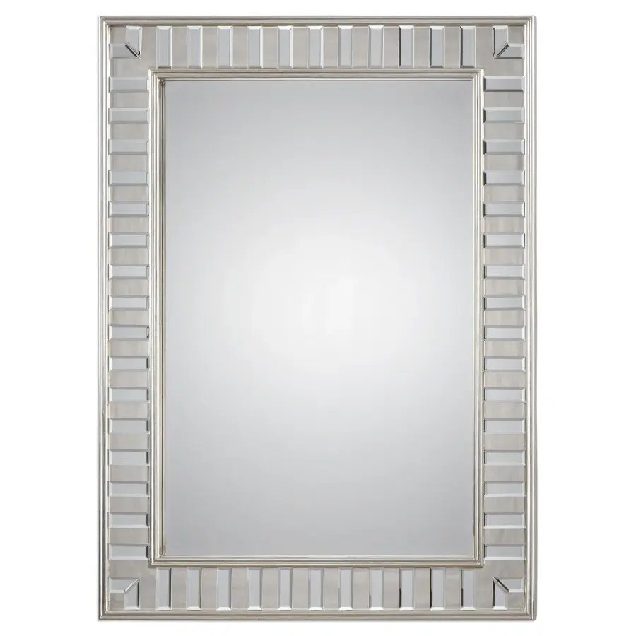 Lanester Mirror in Antiqued Silver Leaf
