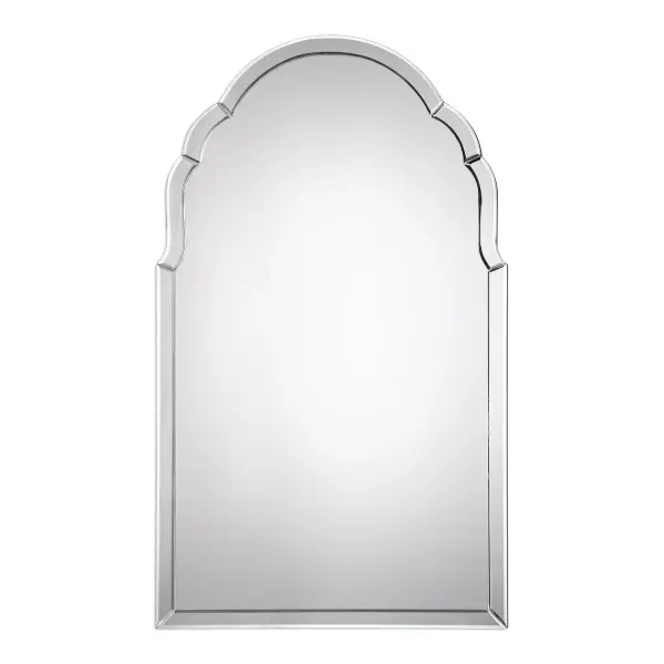 A Timeless Classic Featuring An Elegantly Shaped Arch. This Frameless Mirror Is Constructed Of Curved, Hand Beveled Mirrors With A Solid Wood Backing Painted Black. Perfect For Any Setting And Will Never Go Out Of Style. Collection: Brayden Designer: Grace Feyock Finish: Black Width: 24.00" Height: 40.00" Length: 0.75" Weight: 23.00 lb Extension from Wall: 0.75" Material: Mirror, Mdf Country of Origin: Cambodia Safety Rating: Indoor Only
