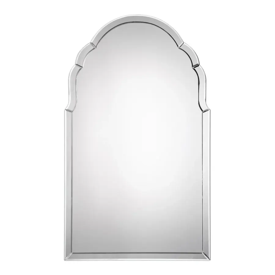 Brayden Frameless Arch Mirror in Black