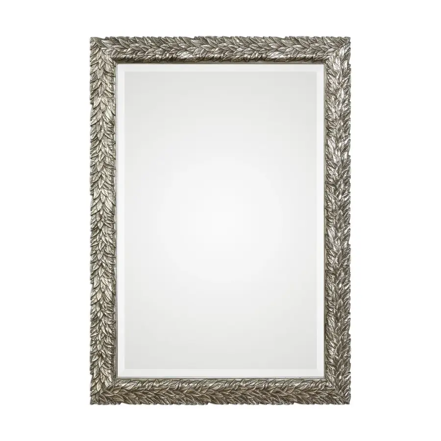 Evelina Mirror in Burnished Metallic Silver
