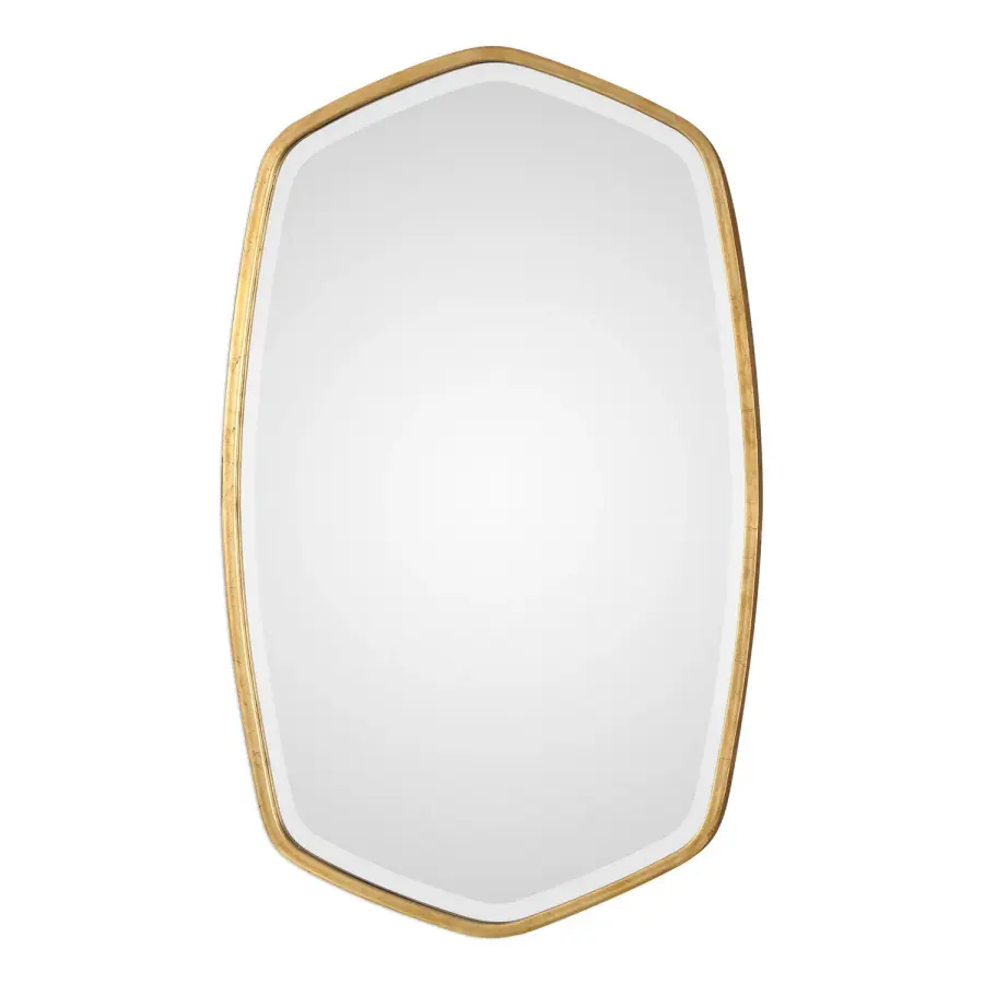 Duronia Mirror in Antiqued Gold Leaf