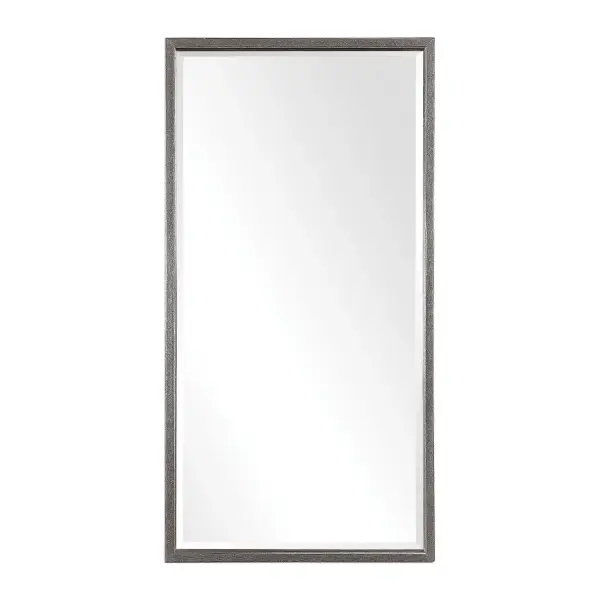 This Contemporary Design Features A Hammered Texture On All Sides Over A Linear Profile, Finished In A Lightly Antiqued Metallic Silver. Mirror Features A Generous 1 1/4" Bevel And May Be Hung Horizontal Or Vertical. Collection: Gabelle Designer: Grace Feyock Finish: Antiqued Metallic Silver Width: 32.00" Height: 62.00" Length: 2.75" Weight: 39.00 lb Extension from Wall: 2.75" Material: Glass, Mdf, Paper Country of Origin: China Safety Rating: Indoor Only