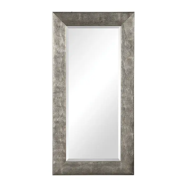 This Contemporary Piece Has An Animalistic Behavior With Its Organic Wavy Texture, Finished In A Metallic Silver. Mirror Is Beveled And May Be Hung Horizontal Or Vertical. Collection: Maeona Designer: David Frisch Finish: Metallic Silver Width: 30.00" Height: 60.00" Length: 0.94" Weight: 37.30 lb Extension from Wall: 0.94" Material: Mdf, Mirror, Corrugated & Kraft Country of Origin: China Safety Rating: Indoor Only