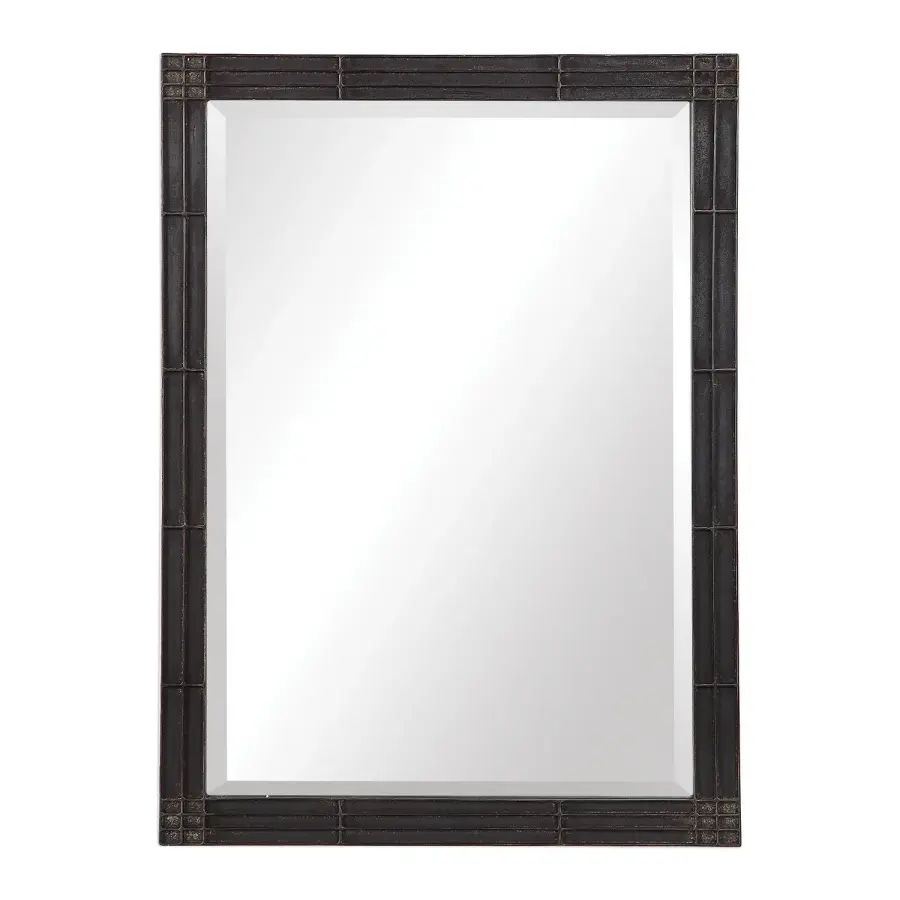 Gower Rectangular Wall Mirror in Rustic Aged Black