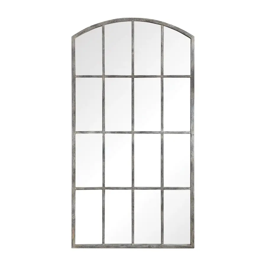 Amiel Arched Mirror in Aged Rust Gray
