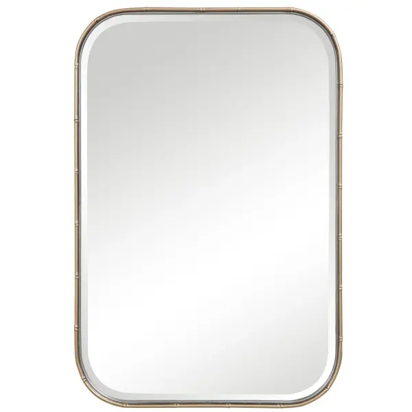 A Nod To Classic Chinoiserie Style, This Vanity Mirror Has A Petite Iron Frame With A Bamboo Design Finished In Antique Gold Leaf. May Be Hung Horizontal Or Vertical. Collection: Malay Designer: Grace Feyock Finish: Antique Gold Leaf Width: 20.13" Height: 30.00" Length: 1.50" Weight: 15.00 lb Extension from Wall: 1.50" Material: Iron, Glass, Mdf Country of Origin: China Safety Rating: Indoor Only