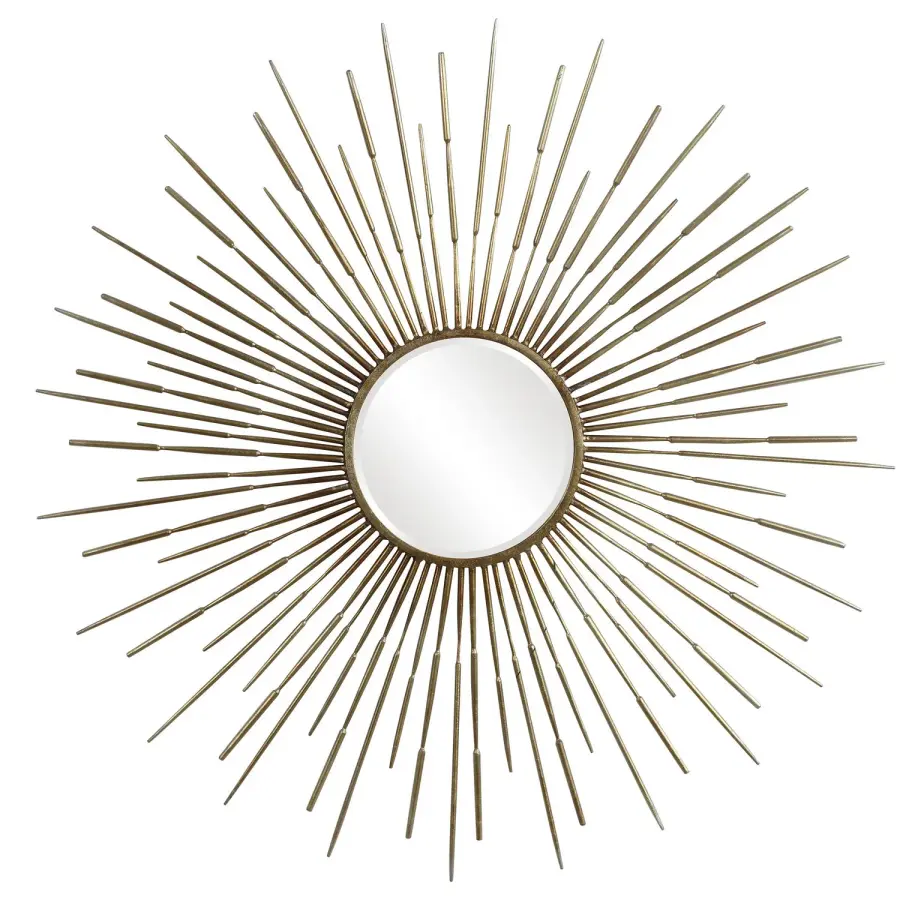 Golden Starburst Mirror in Antiqued Gold Leaf