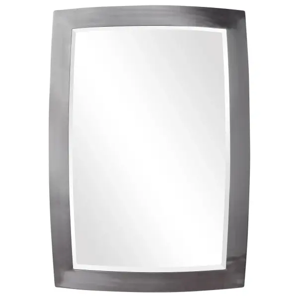This Transitional Mirror Features An Iron Frame Finished In Brushed Nickel With A Generous 1 1/4" Bevel. May Be Hung Horizontal Or Vertical. Collection: Haskill Designer: John Kowalski Finish: Brushed Nickel Width: 24.00" Height: 34.25" Length: 1.25" Weight: 21.20 lb Extension from Wall: 1.25" Material: Iron & Glass & Mdf Country of Origin: Vietnam Safety Rating: Indoor Only