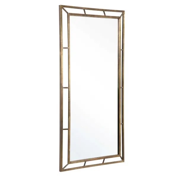 Simple In Design Yet Refined In Style, This Mirror Is Accented By A Solid Iron Frame Dressed In A Copper Cladding. The 3-dimensional Frame Brings Additional Interest To The Design And Is Complemented By A Generous 1 1/4" Bevel. May Be Hung Horizontal Or Vertical. Collection: Farrow Designer: John Kowalski Finish: Solid Iron Width: 28.00" Height: 55.90" Length: 1.97" Weight: 33.60 lb Extension from Wall: 1.97" Material: Iron, Copper Sheet, Mirror, Mdf Country of Origin: China Safety Rating: Indoor Only
